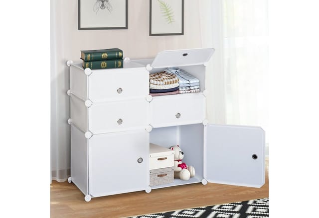 HOMCOM Kommode Regal mit Aufbewahrungsboxen