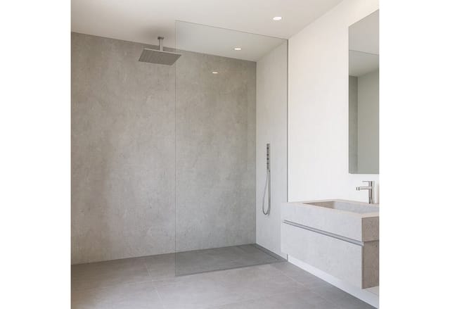 neu.haus Duschrückwand, (Set, 4-tlg), Wandpaneel »Bladel« 120 x 60 cm Concrete Grey