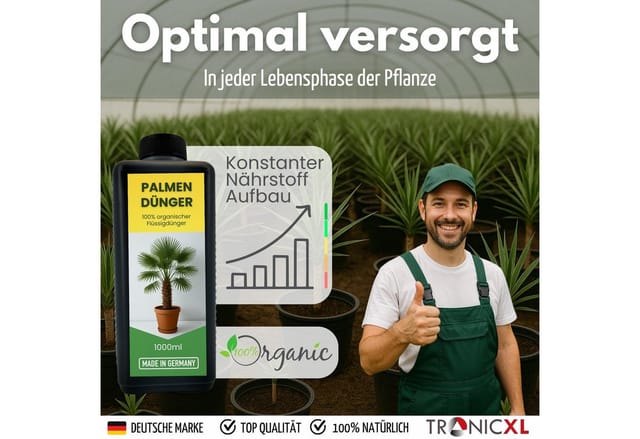 TronicXL Langzeitdünger 2L Palmendünger für Drinnen Draussen hanfpalmendünger Flüssig drassn, Flüssigdünger, organic, 2-St., organisch, Flüssigdünger Hanfpalme Yucca
