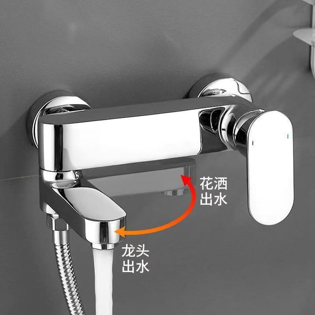 Duscharmatur Komplett Aus Kupfer, Dreiwege-dusch- Und Badewannenarmatur, Handbrauseset Mit Verstärktem Duschkopf – Galvanisiertes Einhebelmodell