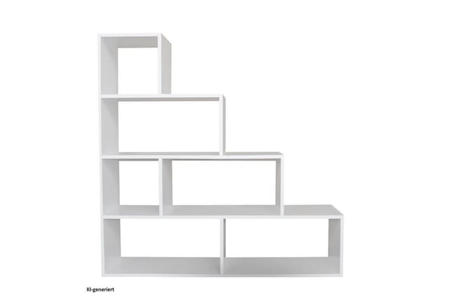 HTI-Living Raumteilerregal Raumteiler Thekla Weiß, Stück 1-tlg., Stufenregal Bücherregal