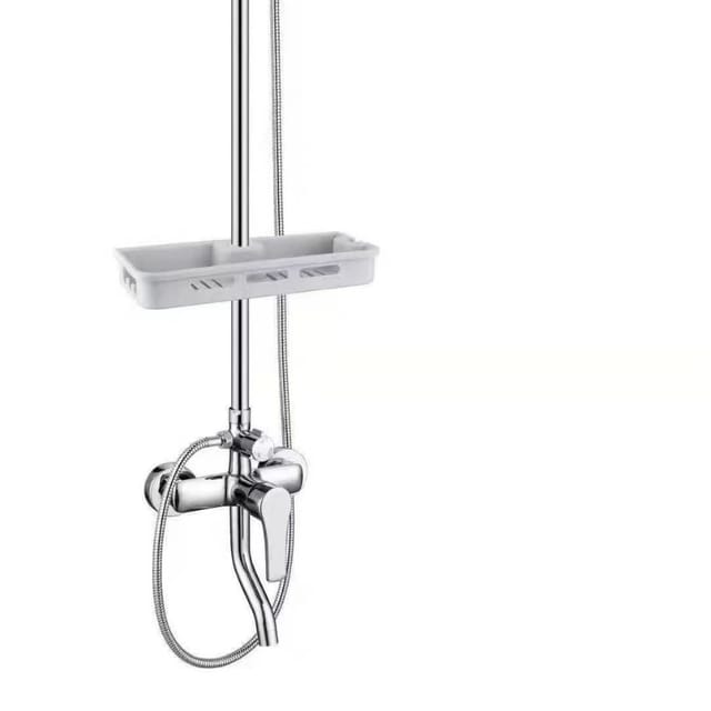 Einbau-duschset Aus Messing Für Badezimmer, Druckdusche, Regendusche, Badewanne, Mischbatterie - Kleine Quadratische Galvanisierte Dreigangarmatur [professionelle Qualität]