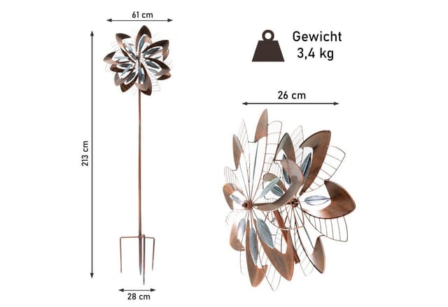 Lemodo Windspiel Windrad "Dandelion", richtet sich nach dem Wind aus