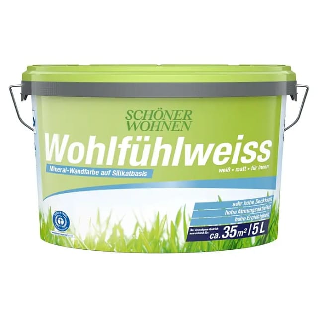 SCHÖNER WOHNEN FARBE Wandfarbe Schöner Wohnen Wohlfühlweiss 5,0 Ltr. weiss, Mineral-Wandfarbe