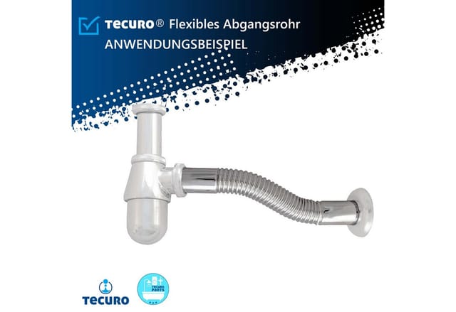 tecuro Siphon flexibles Abgangsrohr für Siphon Ø 32 mm x 300 mm