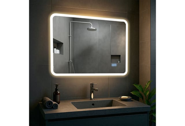 CLP Wandspiegel Jericho, Bluetooth-Lautsprecher, Anti-Fog, LED-Licht, IP44