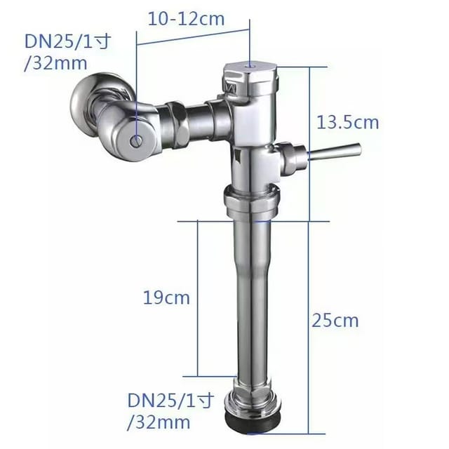 Wandmontiertes Wc-spülventil, Manueller Druckknopfschalter, Zeitverzögerungsventil, Exportmodell – Kupfergehäuse Ws-006 [horizontales Spülventil] 32 Mm Wasserauslass