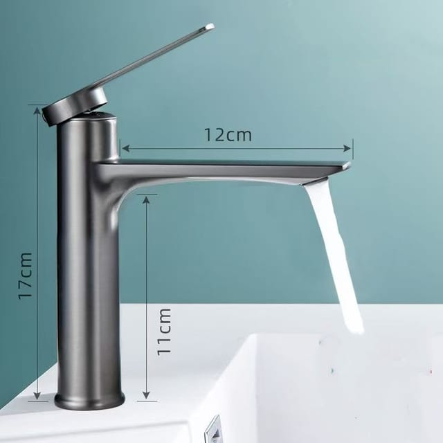 Aufsatzwaschbecken Mit Hohem Aufsatz, Langem Auslauf Und Niedrigem Becken, Waschbecken/spüle/duschwanne - Ip-115 [niedriges Modell, Anthrazitgrau]