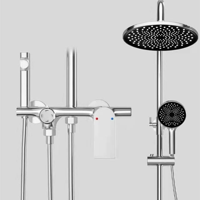 Genesis City Druckduschen-set, Komplett Aus Kupfer, Anthrazitgrau – Luxuriöse Regendusche – Galvanisierte Ausführung