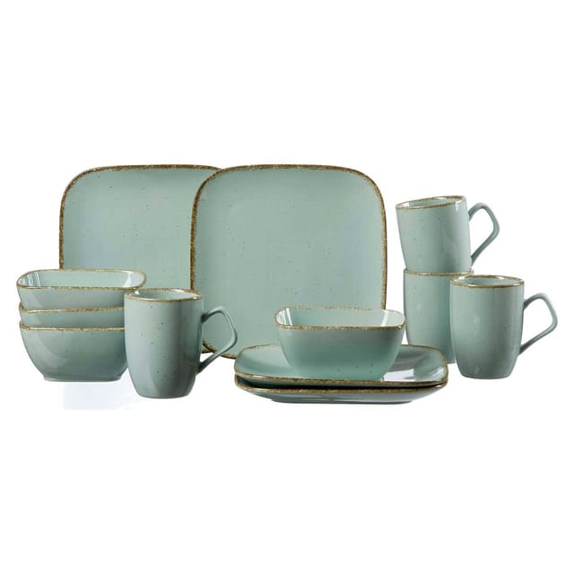 Ritzenhoff & Breker Frühstücks-Geschirrset Service, CASA Vintage/Used-Look (12-tlg), 4 Personen, Porzellan, (Teller, Schale, Kaffeebecher) 12 Teile, für 4 Personen