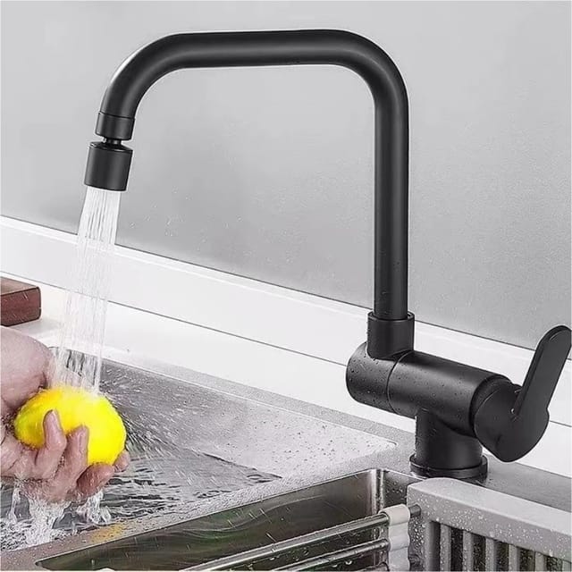 Klappbarer Warm- Und Kaltwasserhahn Aus Edelstahl 304 Für Küchen, Kompatibel Mit Spülbecken Und Geschirrspülern – Schwarzes Modell Mit Doppelfunktion