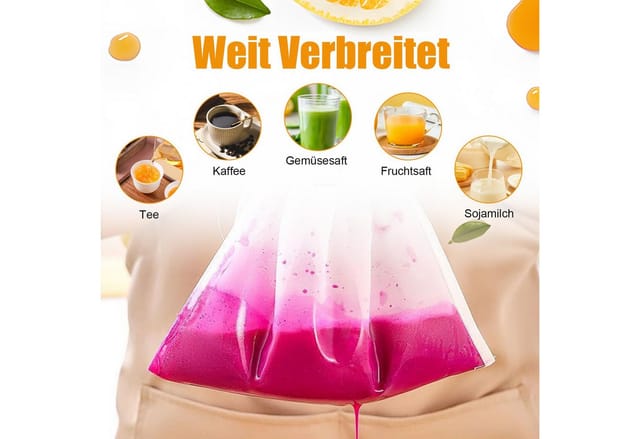 FOUORTUNATE-BEE Filter-Set 4er Set Filterbeutel Nylon fein 30x20cm mit Kordel für Küche, Filterbeutel 4 Stück 30x20cm feinmaschig mit Kordel waschbar