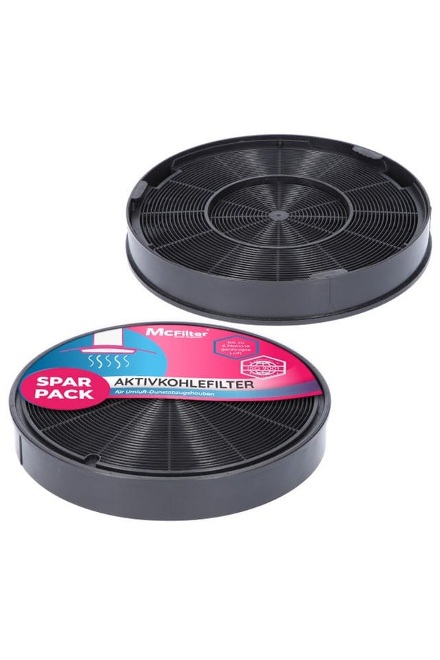 McFilter Aktivkohlefilter 2x Kohlefilter Filter passend für EFF62, Franke 112.0016.755, AEG, 9029793578, Bosch/Siemens 00748732, Miele 6532971
