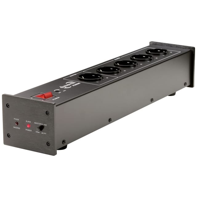 Dynavox X2000 Mehrfachsteckdose 5-fach (Lastschutz-Sicherung, Kabellänge 1.5 m), Hifi-Netzfilter, Master-Slave-Funktion, Phasen-LED
