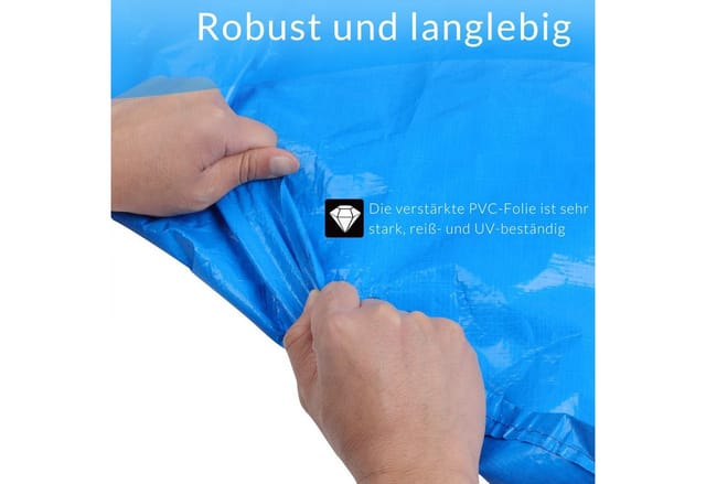 monzana Trampolin-Abdeckplane, Trampolin Abdeckung Ø 183 cm blau reißfest UV-beständig