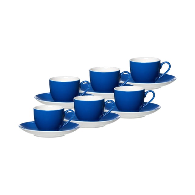 Ritzenhoff & Breker Tasse Doppio Espressotassen und -untertassen 80 ml, 12-tlg., Porzellan