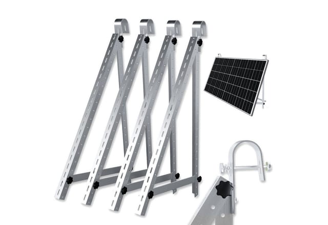 VESKA Solarmodul-Halterung Solarhalterung 114cm für Geländer Balkon, (Set, 2-tlg)
