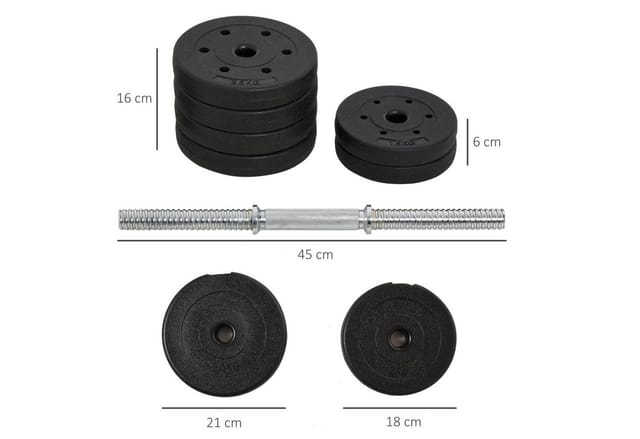 HOMCOM Hantelbank Kurzhantel Set 30 kg