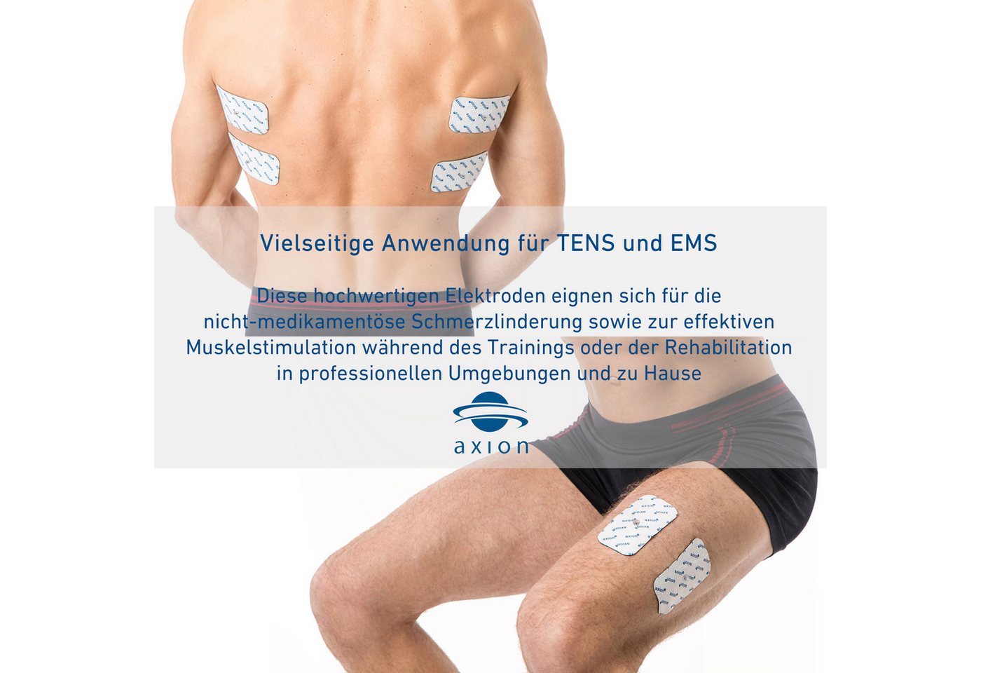 Axion Elektrodenpads passend zu Sanitas, Beurer - 10x5cm, 3.5mm Druckknopfanschluss, 12 St.,selbstklebende TENS EMS Elektroden für TENS EMS Geräte Bild 3