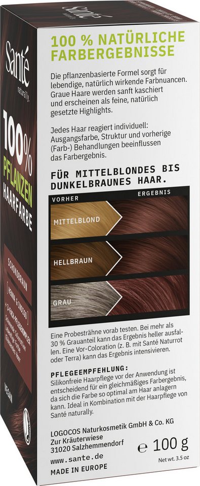 SANTE Haarfarbe Pflanzen SCHOKOBRAUN, Braun, 100 g