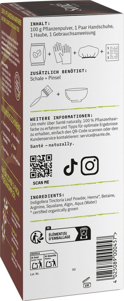 SANTE Haarfarbe Pflanzen SCHOKOBRAUN, Braun, 100 g Bild 4