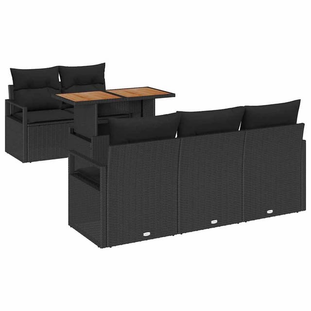 Maison Exclusive - Garten-sofa-set 6 Stk. 5-sitzer Schwarz