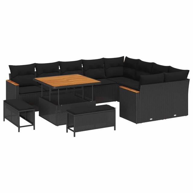 Maison Exclusive - Gartensofa-set 12 Stk. 9-sitzer Schwarz