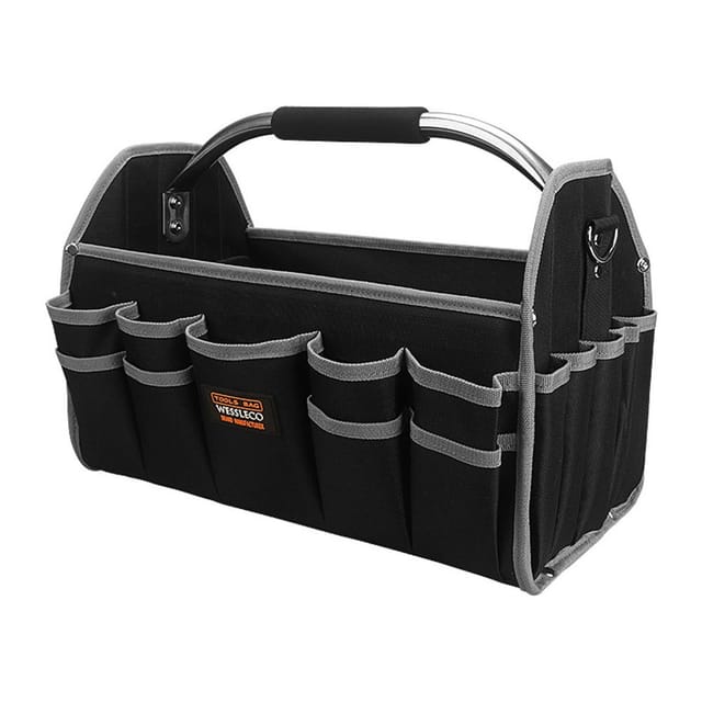 Un Grand Sac À Outils 40 Cm Pour Électricien Professionnel, Ouverture Par Le Haut, Plusieurs Compartiments, Usage À Domicile