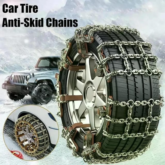 Lot De 4 Chaînes À Neige Antidérapantes Pour Pneus De 165 À 265 Mm De Diamètre, Traction Sur Neige, Glace, Boue Et Sable