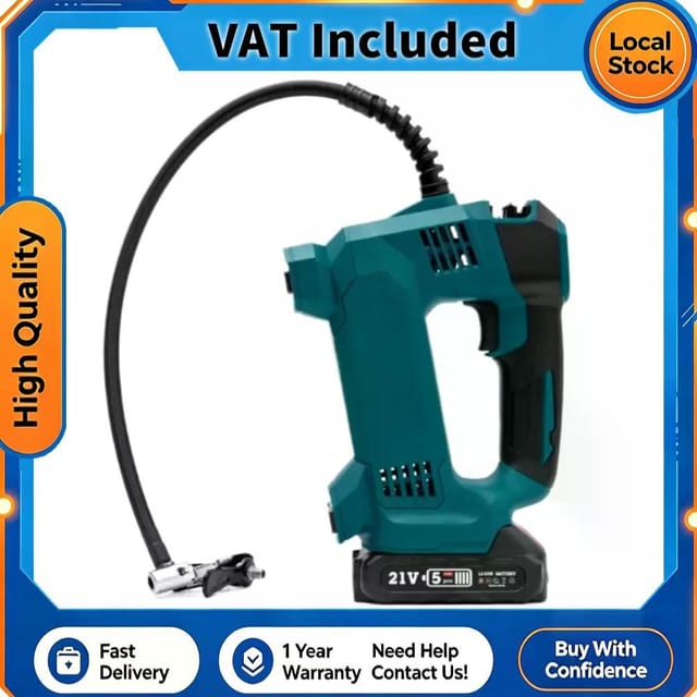 Gonfleur De Pneus Auto Sans Fil, Compresseur Portable, 21 V, 120 Psi, Affichage Numérique Led, Deux Batteries Pour Atelier