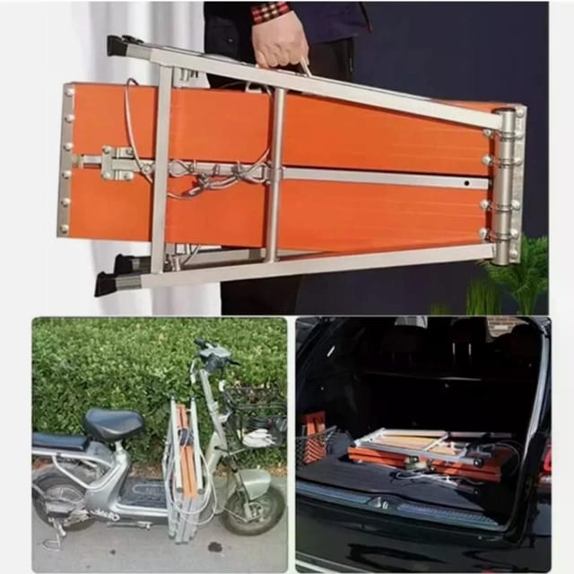 Plateforme D'Échafaudage Pliable En Aluminium Avec 5 Niveaux Réglables (70 À 120 Cm), Charge 250 Kg, Antidérapante, Stable