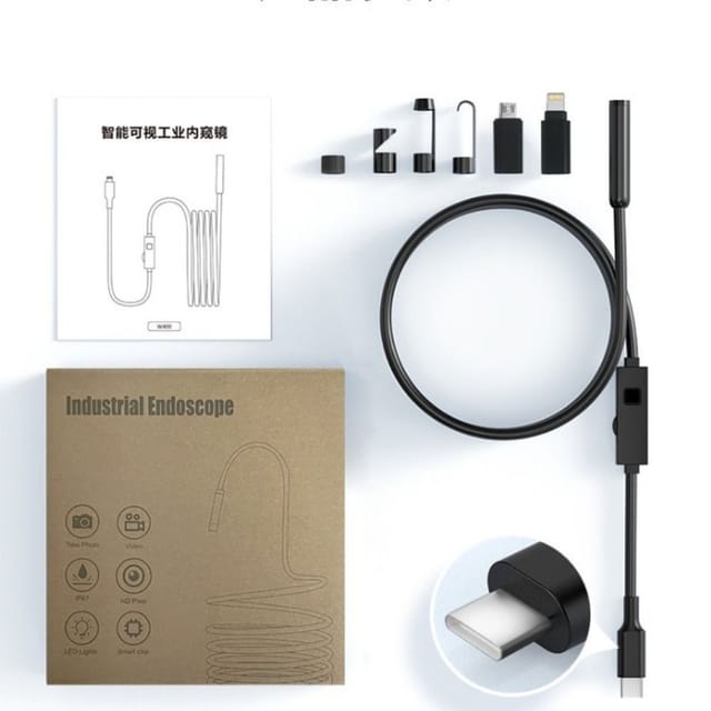Endoscope Hd Industriel 2 Mégapixels, Caméra D'Inspection Avec Écran Et Sonde Pour Diagnostic, Inspection, Mécanique, Atelier