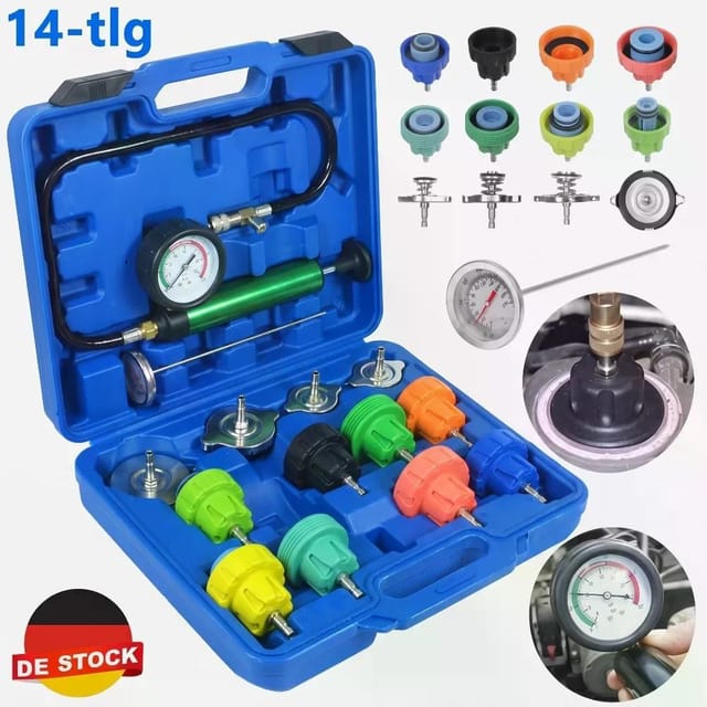 Appareil De Détection De Fuite Pression Radiateur 14 Pièces, Testeur Système Refroidissement Auto, Diagnostic Complet
