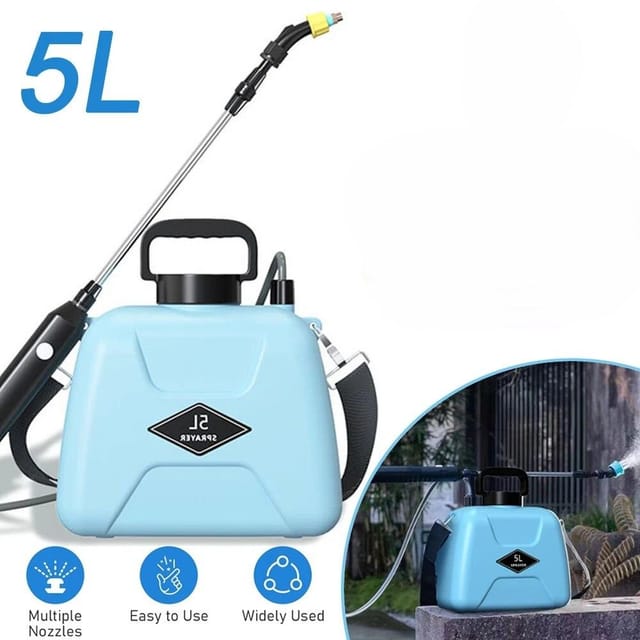 Pulvérisateur À Batterie 5 Litres, Arrosoir Électrique Rechargeable Avec Buse Et Lance Pour Potager Et Serre, Jardin
