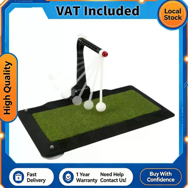 Entraîneur De Swing De Golf Avec 5 Hauteurs Réglables, Retour De Balle Automatique 360°, Pied Ventouse Et Tapis De Frappe