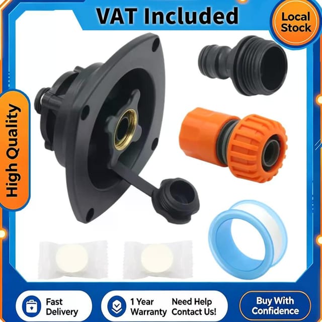 Raccord De Remplissage D'Eau Pour Camping-car Avec Clapet Anti-retour, Couvercle Rotatif, Raccord Rapide Et Adaptateur