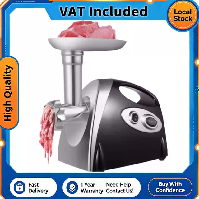 Hachoir À Viande Électrique Puissant 2800 W, Boîtier En Acier Inoxydable Et Remplisseur De Saucisse, Usage Domestique