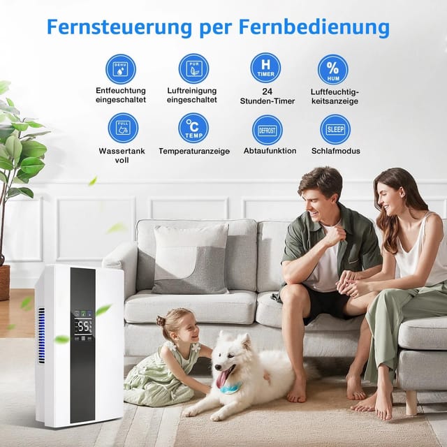 Déshumidificateur Électrique 2200 Ml Pour Pièces Jusqu'à 30 M², Absorbeur D'Humidité Pour Appartement, Chambre, Placard, Cave