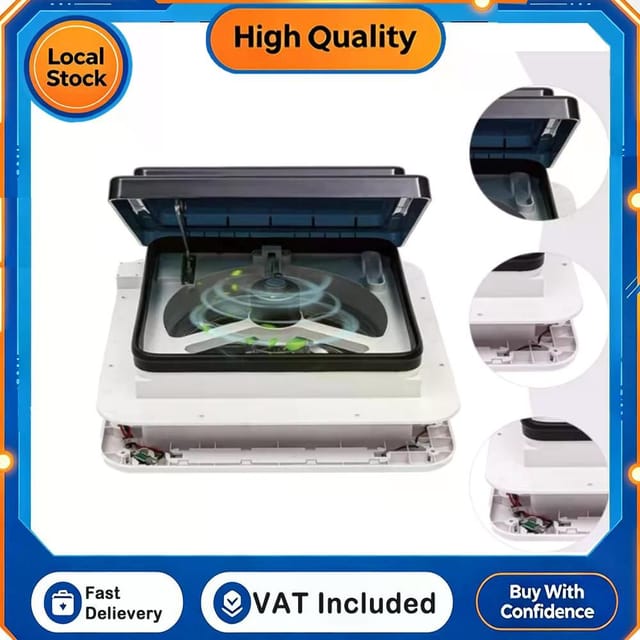Ventilateur De Toit 12 V (11 Pouces) Pour Camping-car, 4 Led, 6 Vitesses, Entrée Et Sortie D'Air, Silencieux, Pose Simple