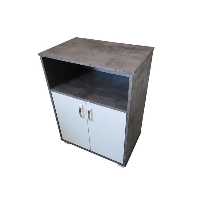 HTI-Living Küchenschrank Beton mit weißen Türen Blanca