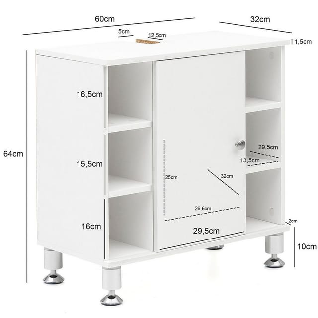 FineBuy Waschbeckenunterschrank Waschtischunterschrank Badezimmermöbel Weiß