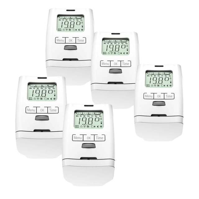 5 Stück HT 2000 Elektronischer Heizkörperthermostat Made in Germany