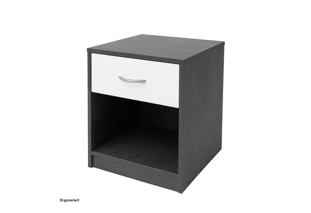 HTI-Living Nachtschrank mit 1 Schublade Nina Beton Weiß