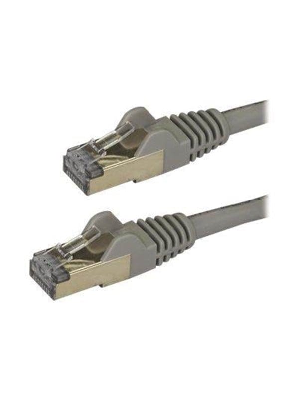 StarTechcom 15 m CAT6a Cable - Grey - RJ45 Ethernet Cable - Snagless - CAT6a STP Cord - Copper Wire - 10Gb - patch cable - 15 m - grey - Grau - 1m