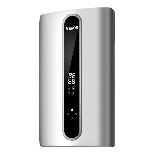 VEVOR Elektronischer Durchlauferhitzer 18 kW Warmwasserbereiter 3-Phasig, Warmwasserbereiter für Dusche Bad & Küche, ABS-Gehäuse, Aluminiumguss-Heizelement, 30-55°C Einstellbar, LED-Touch-Bedienung