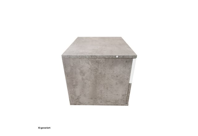 HTI-Living Nachtschrank Beton Weiß mit 2 Schubladen Nina
