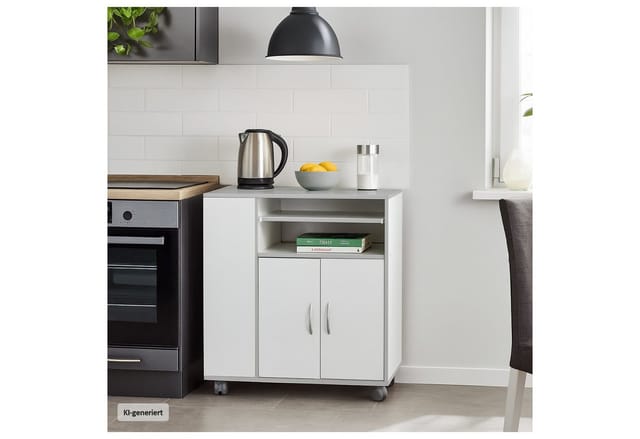 HTI-Living Küchenschrank Thekla Weiß/Silber