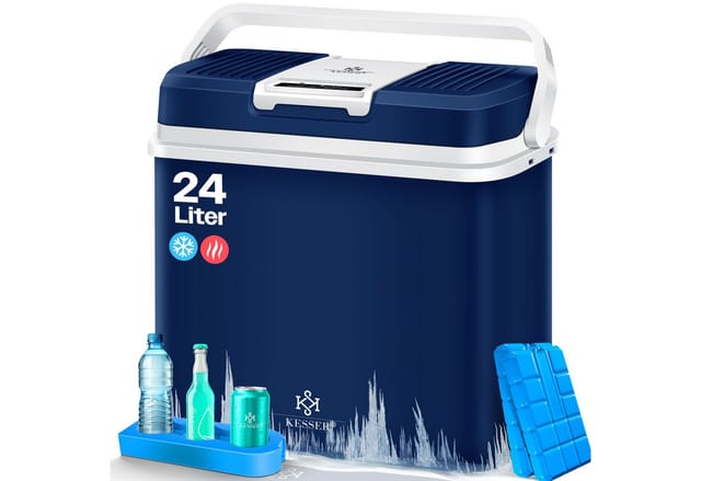 KESSER Kühlbox 24, mit Kühl und Wärmefunktion für 12 V und 230 V Navyblau