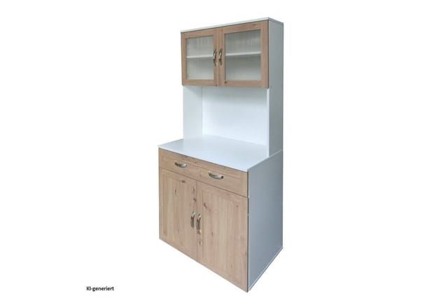 HTI-Living Küchenbuffet mit Glasteil Weiß Artisaneiche Blanca
