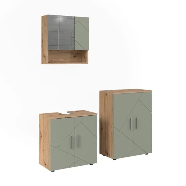Vicco Badmöbel-Set Irma Salbeigrün 60 x 59 3-teilig Art Nr 59139